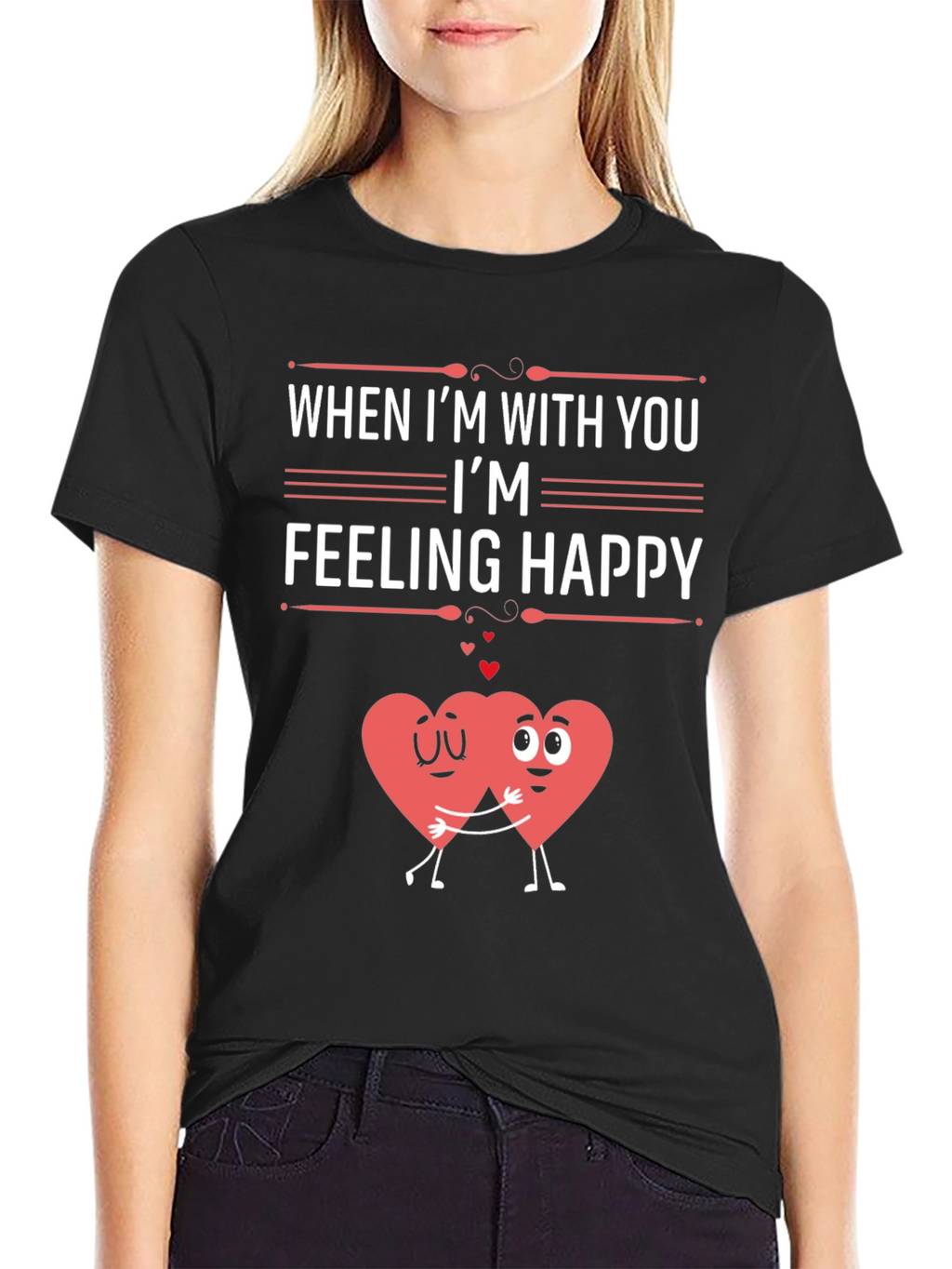 Feeling Happy Graphic T-Shirt - Valentines Day