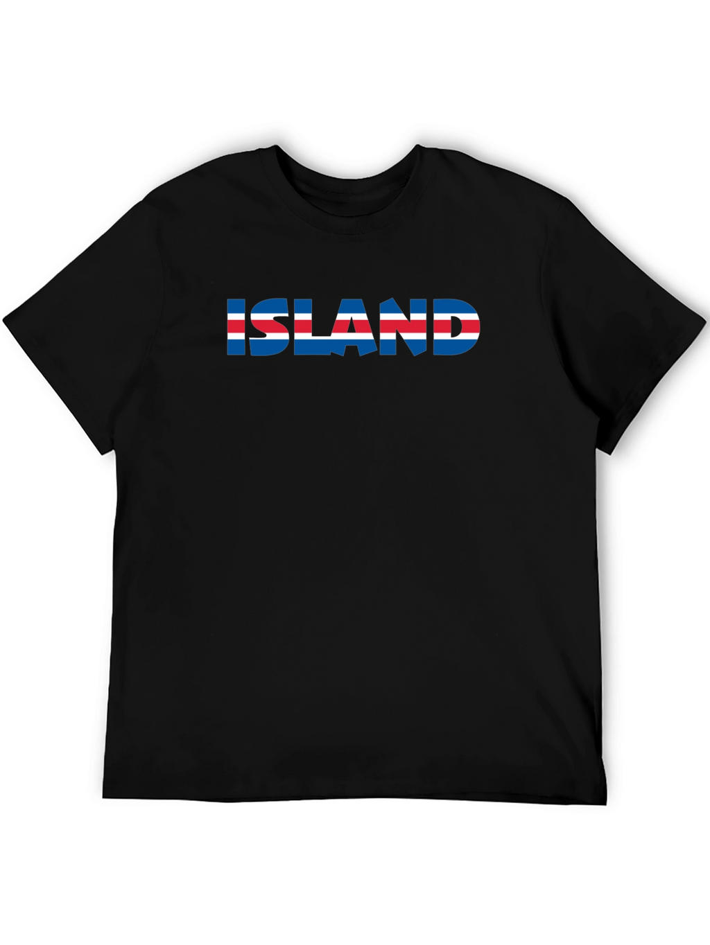 Iceland Flag Graphic Print Black T-Shirt