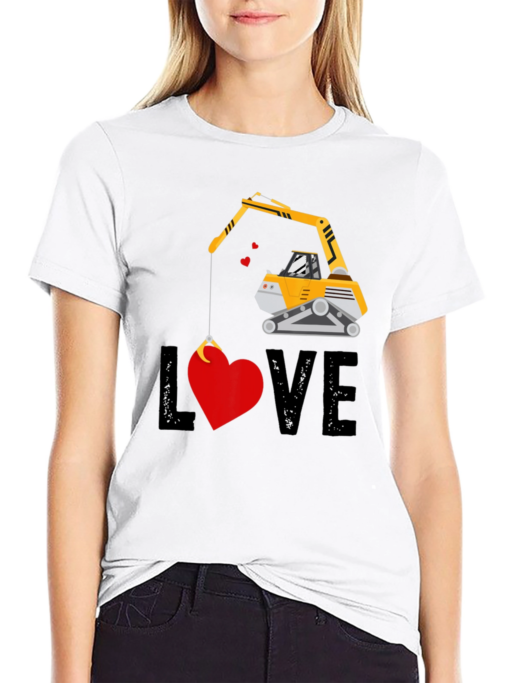 Excavator Love T-Shirt - Valentines Day Gift