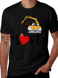 Excavator Love T-Shirt - Valentines Day Gift