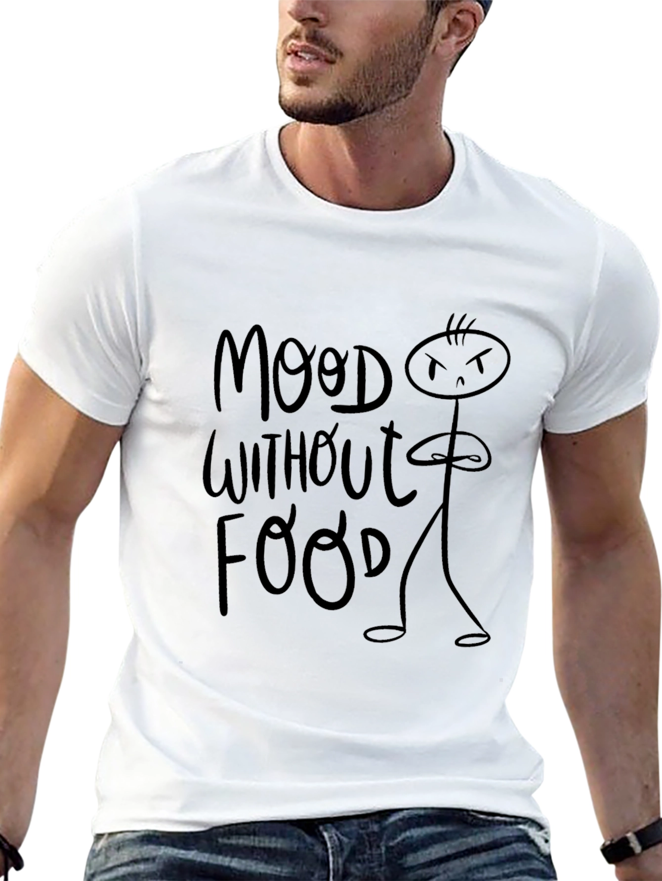 Mood Without Food Black Graphic Tee