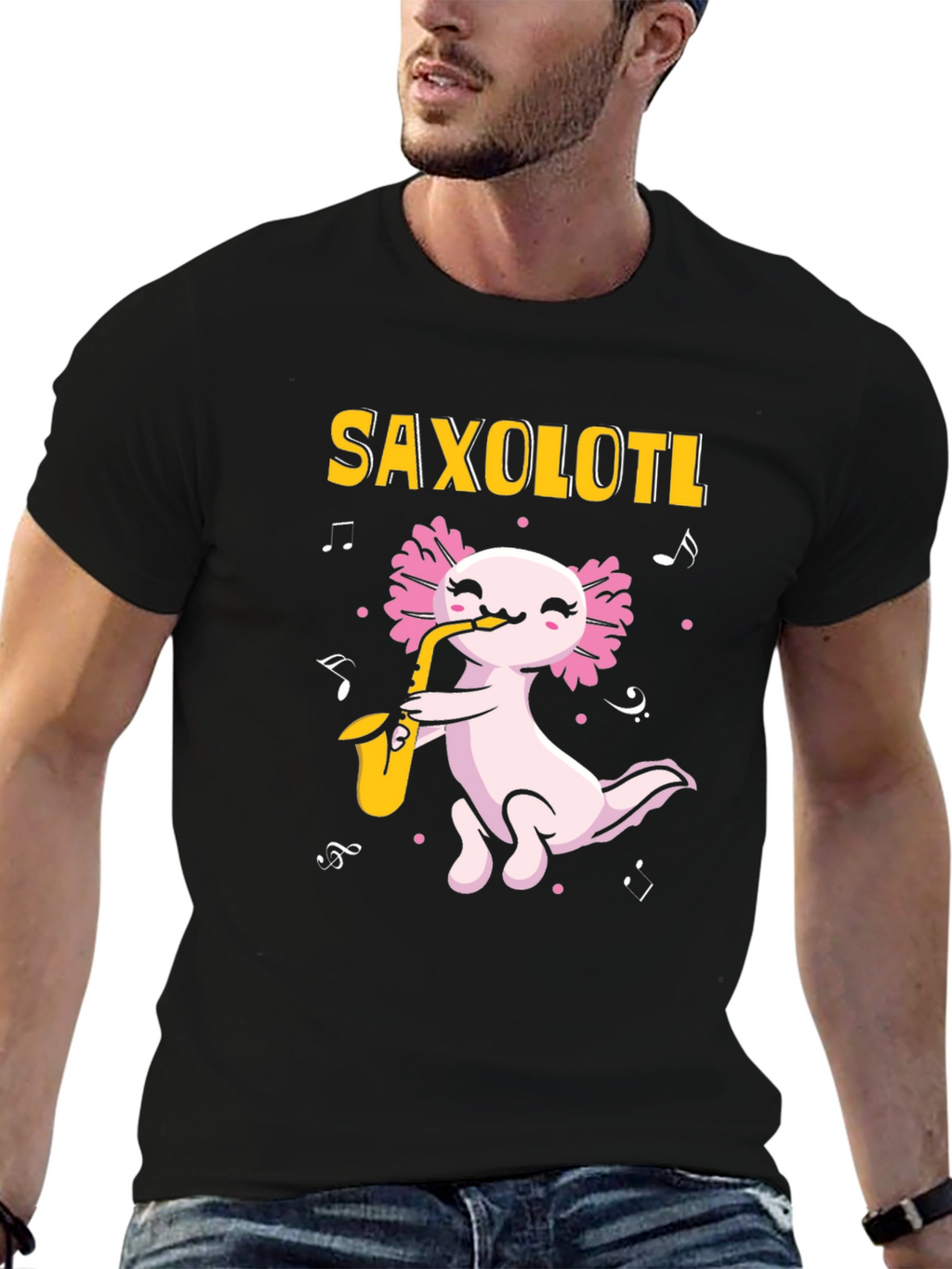 Saxolotl T-Shirt - Axolotl Saxophone Player