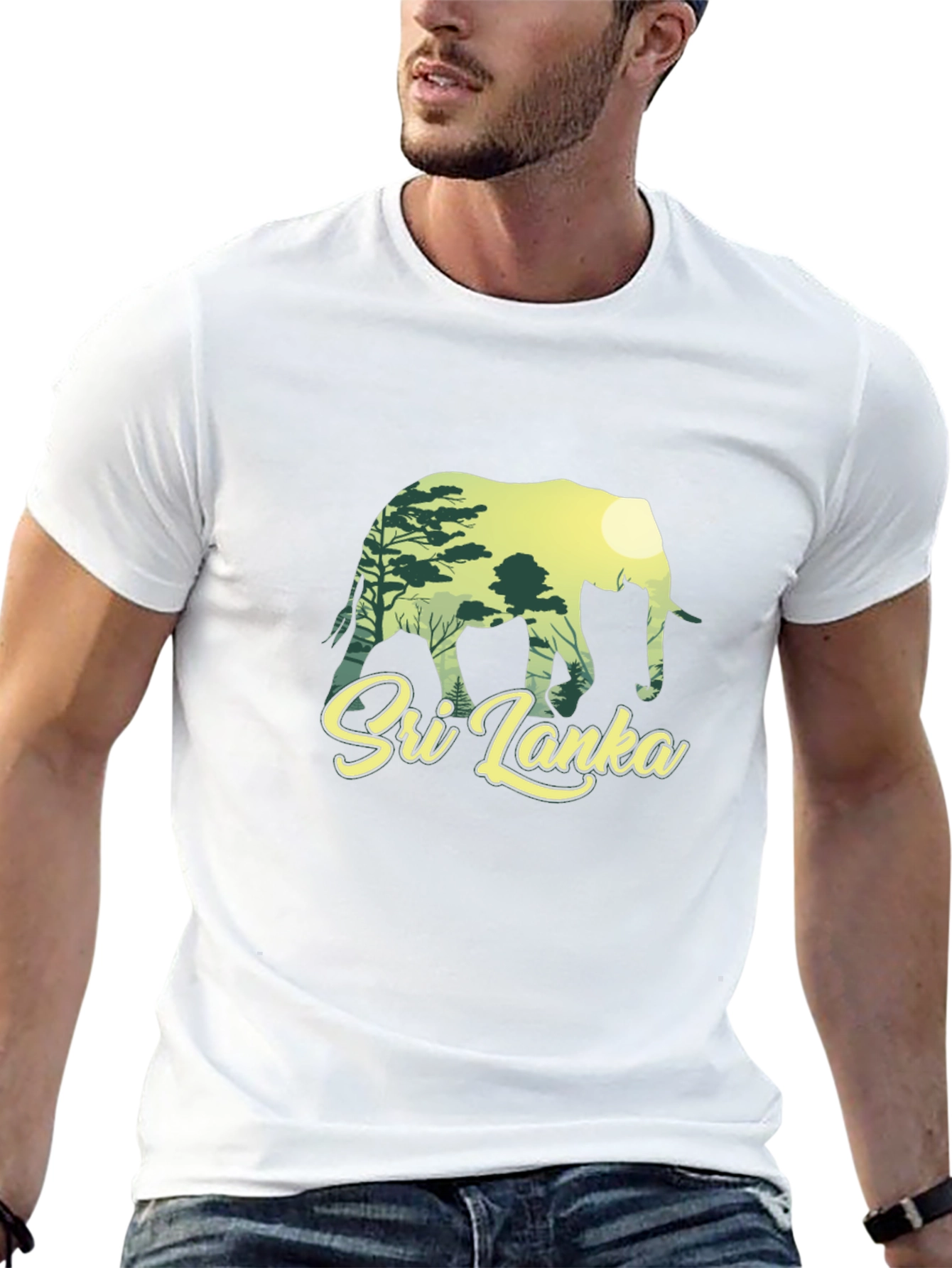 Sri Lanka Elephant Silhouette Graphic Tee