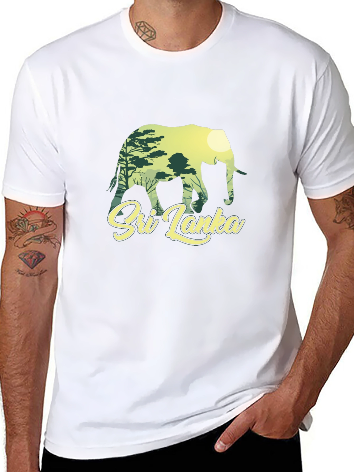 Sri Lanka Elephant Silhouette Graphic Tee