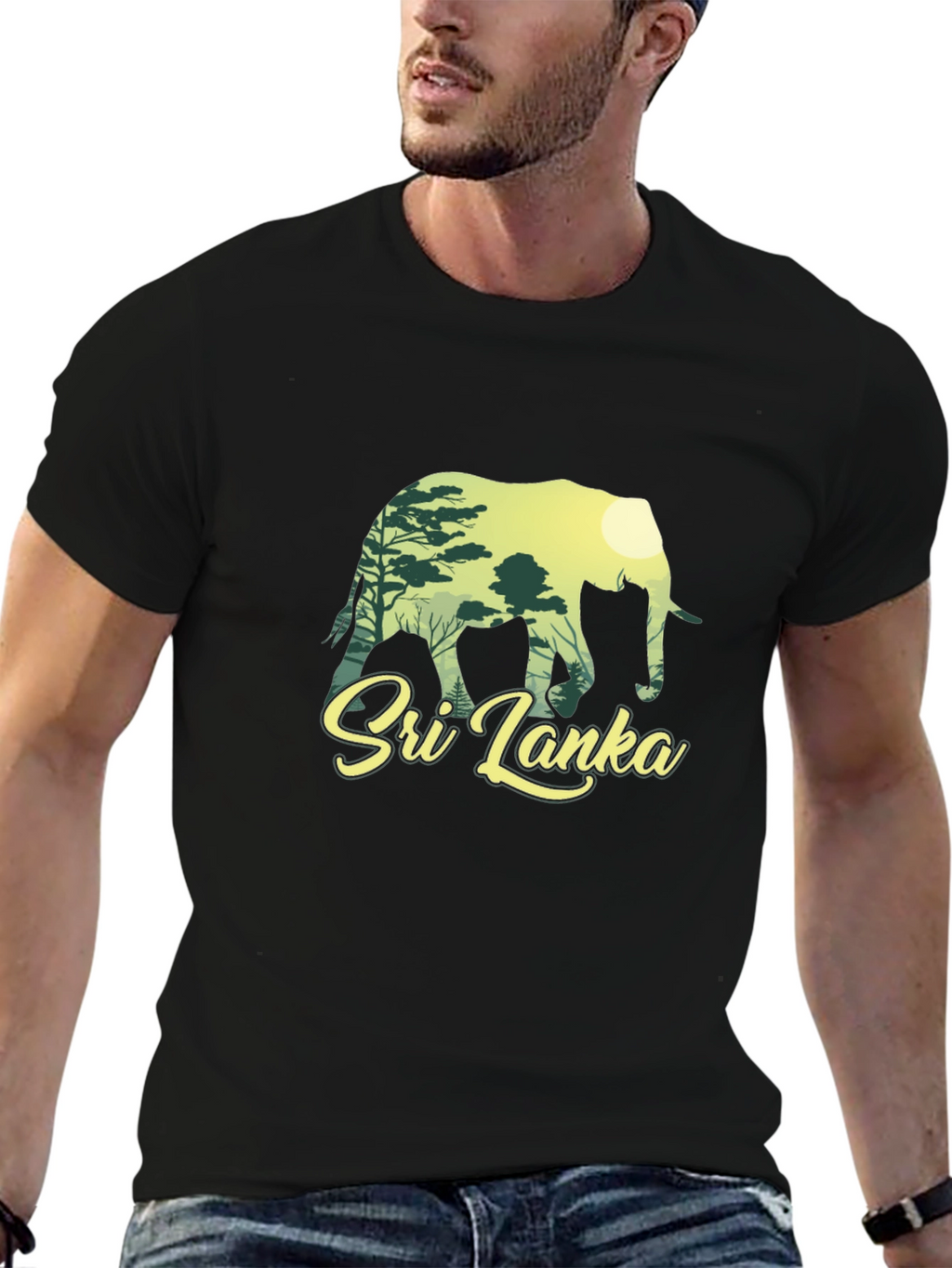 Sri Lanka Elephant Silhouette Graphic Tee