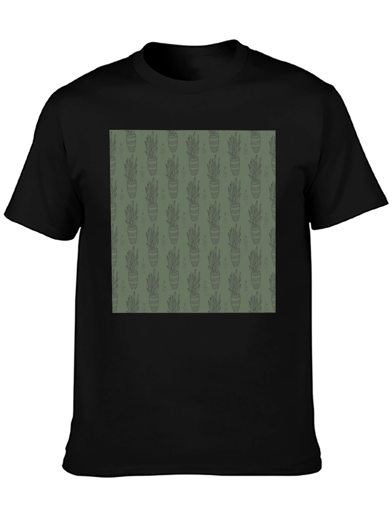 Unique Potted Plant Print T-Shirt