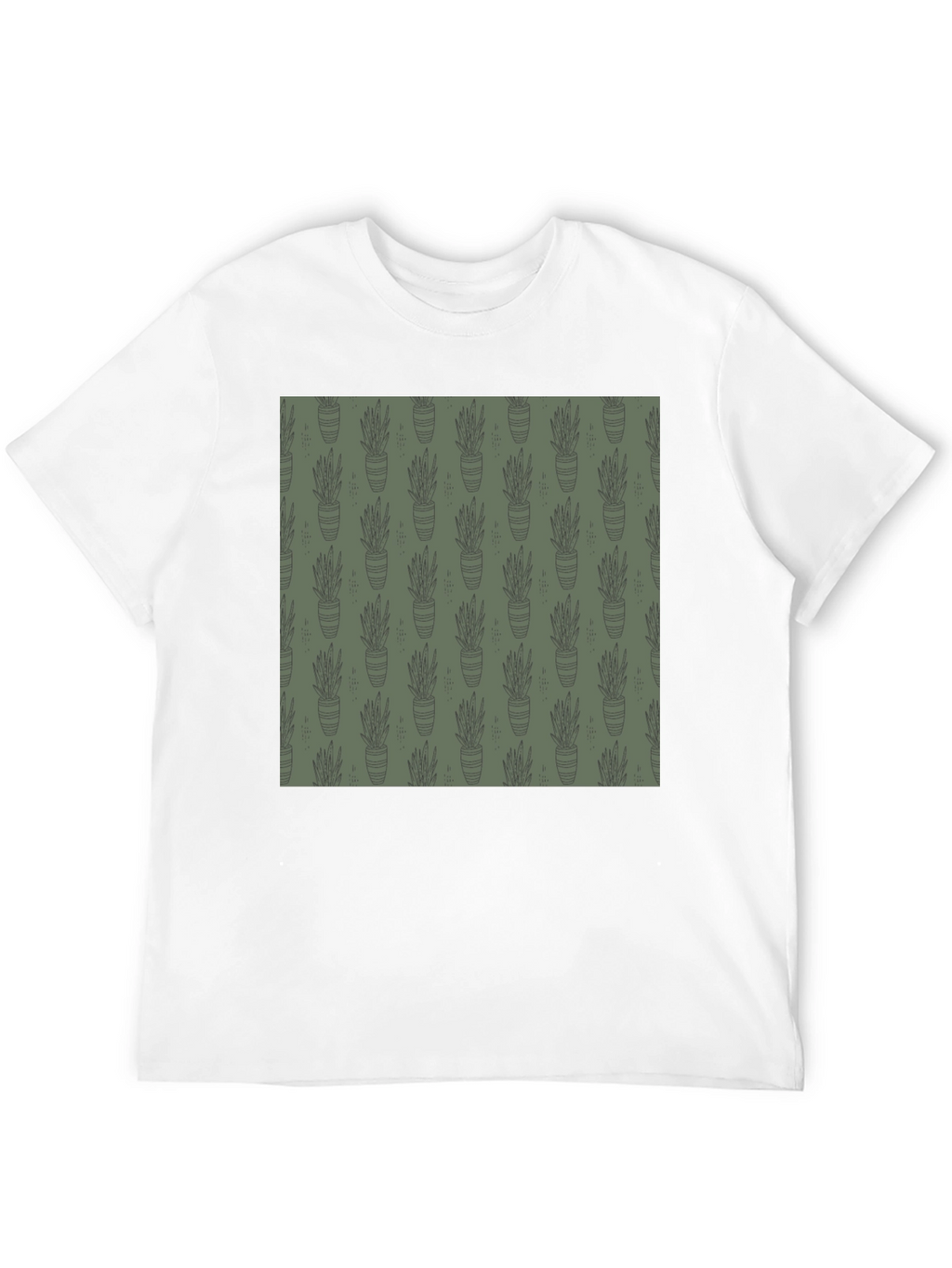 Unique Potted Plant Print T-Shirt