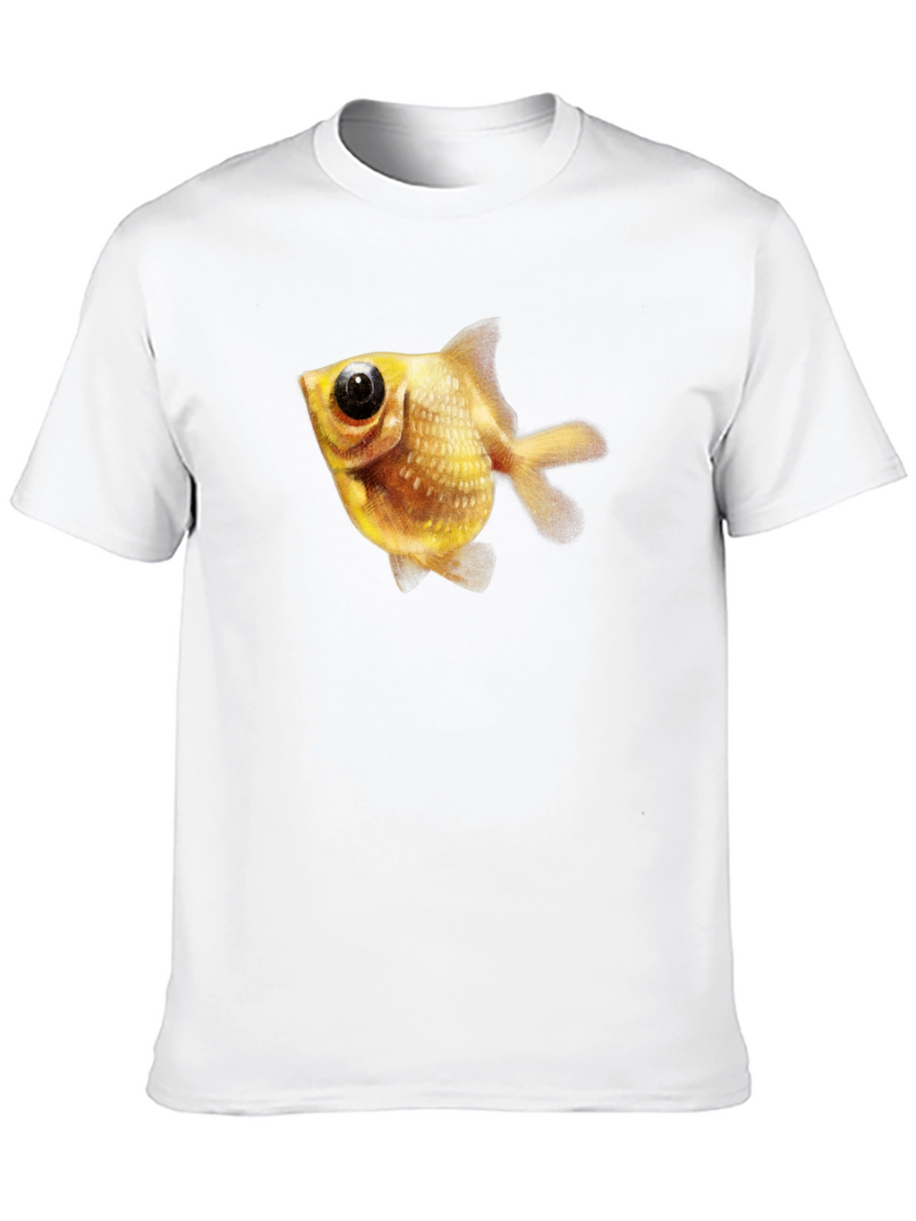 Mens Black T-Shirt with Goldfish Graphic
