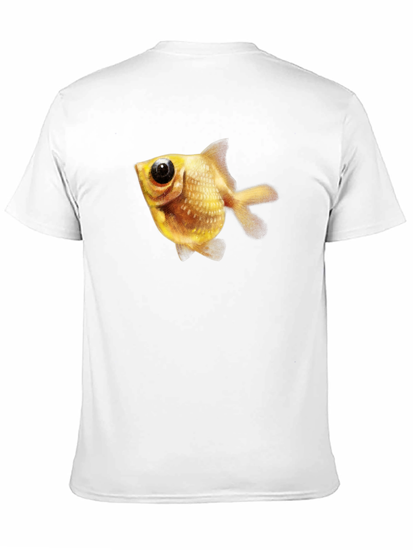 Mens Black T-Shirt with Goldfish Graphic