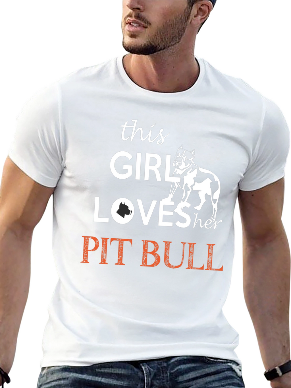 This Girl Loves Her Pit Bull T-Shirt - Black