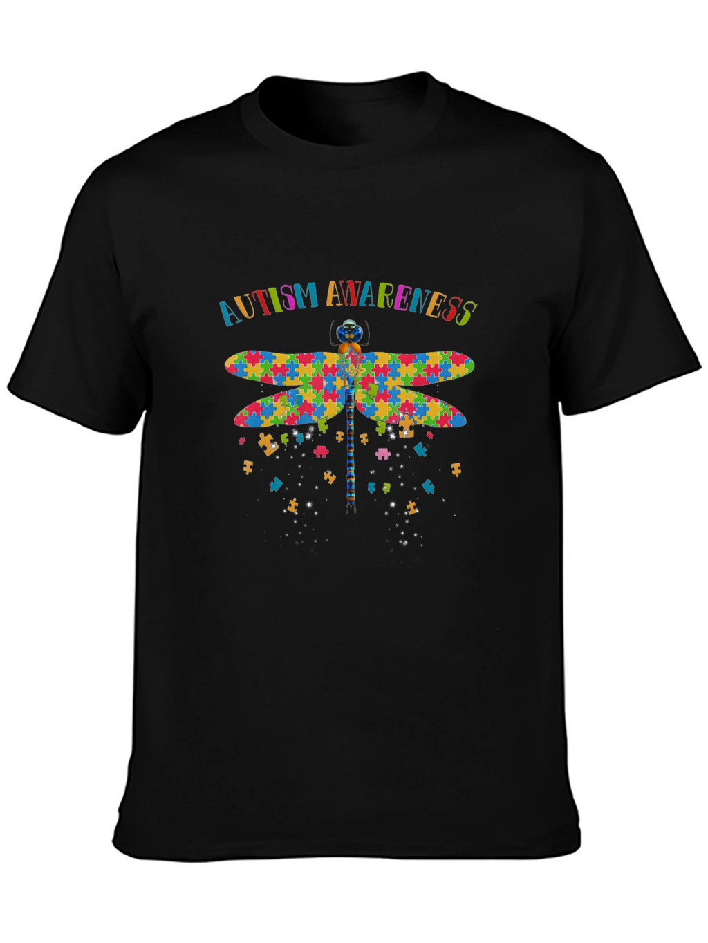 Autism Awareness Puzzle Dragonfly Graphic Tee