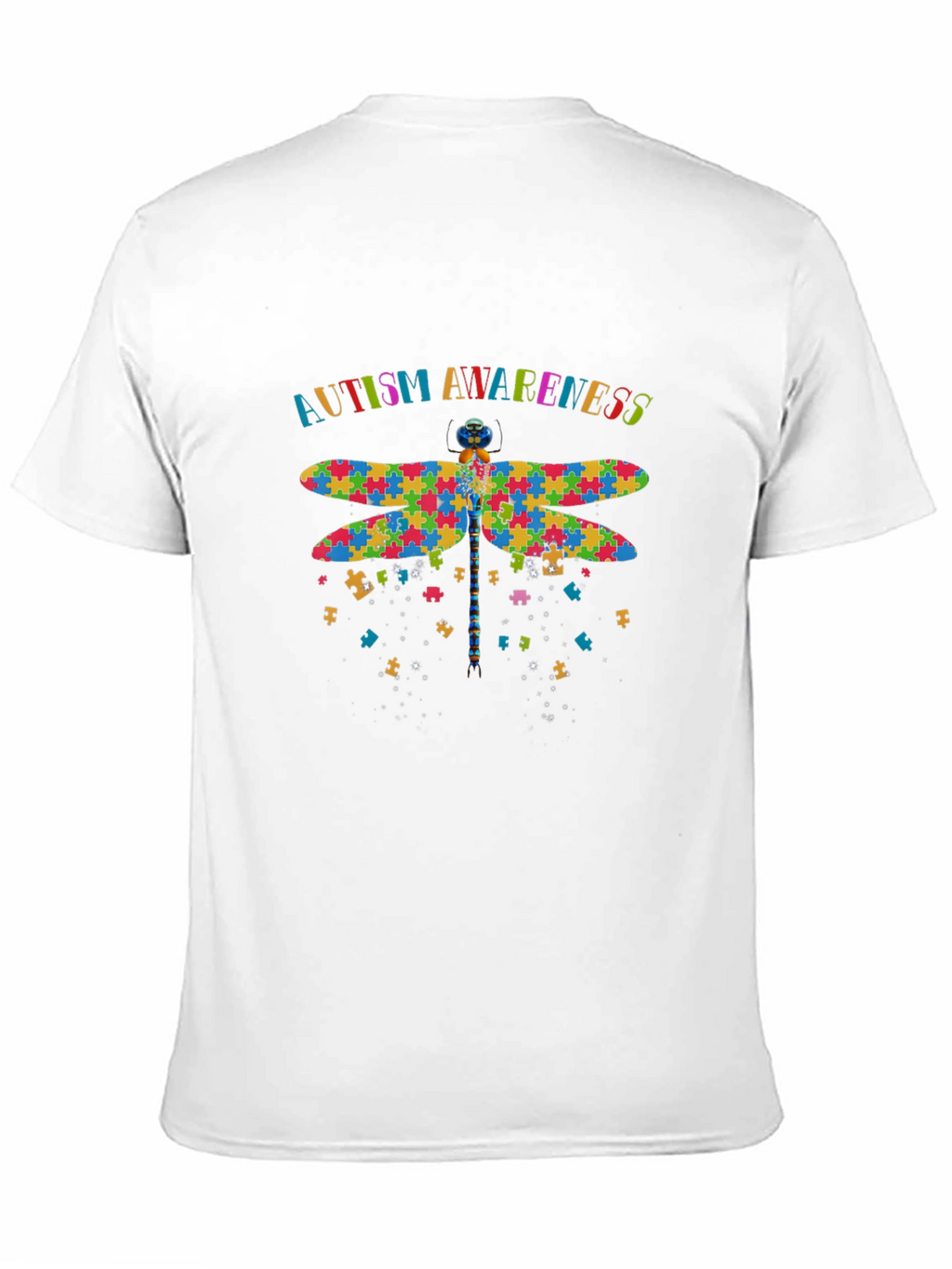 Autism Awareness Puzzle Dragonfly Graphic Tee