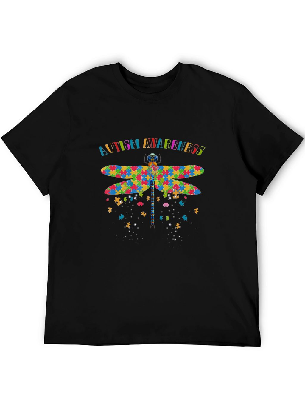 Autism Awareness Puzzle Dragonfly Graphic Tee