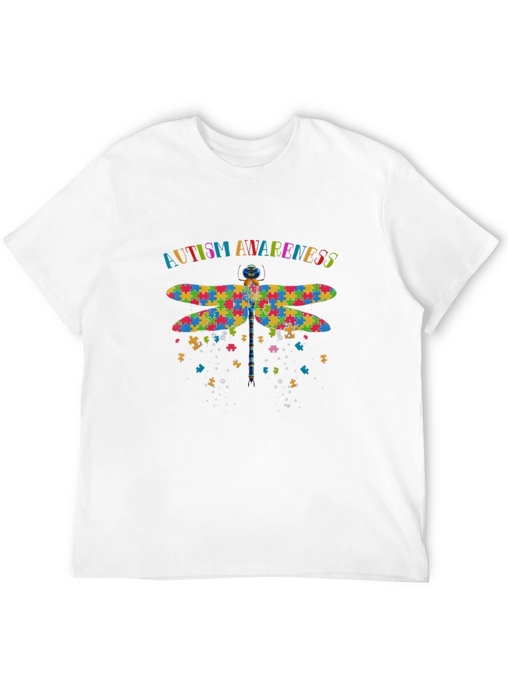 Autism Awareness Puzzle Dragonfly Graphic Tee