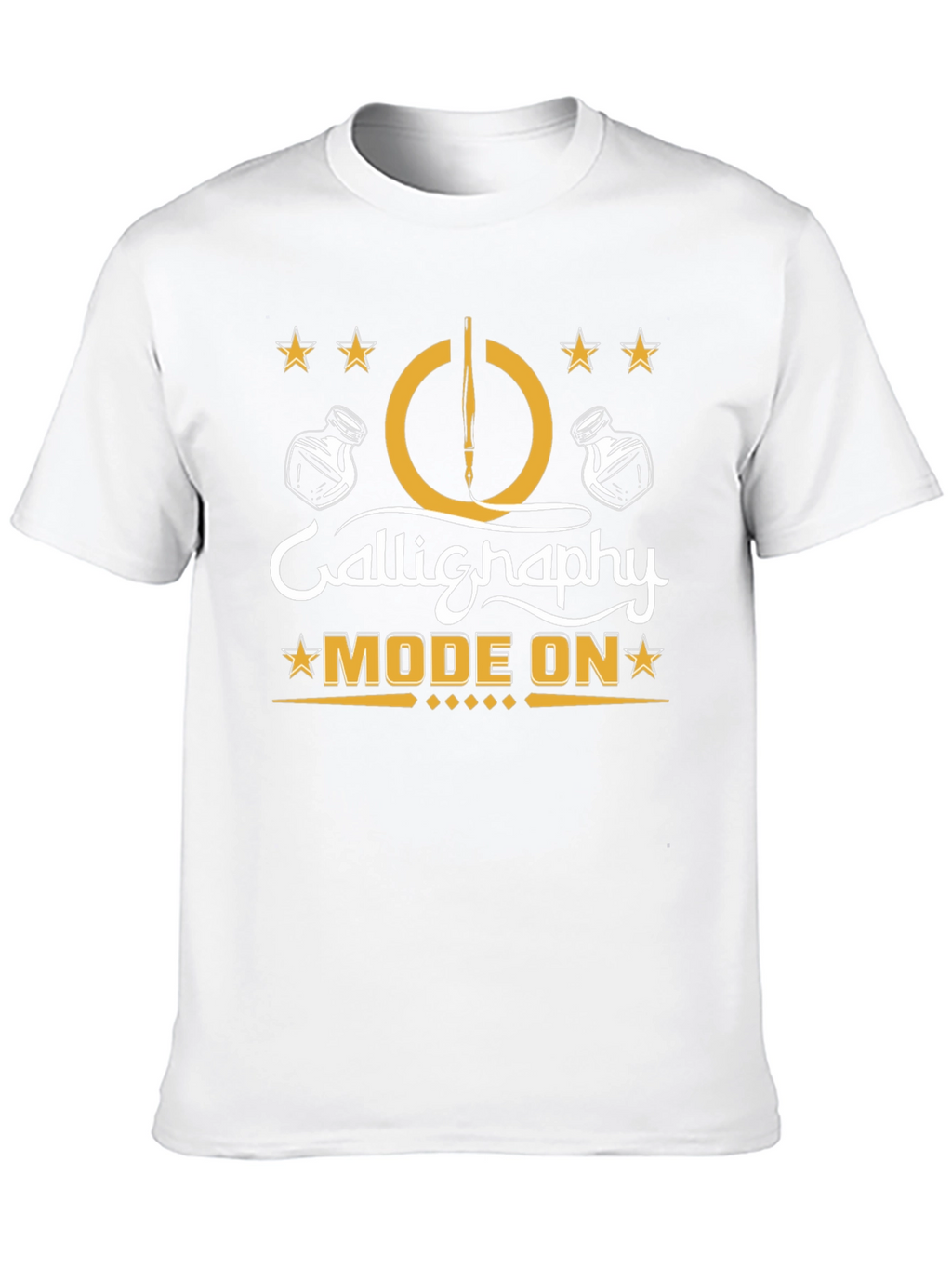 Calligraphy Mode On Black T-Shirt