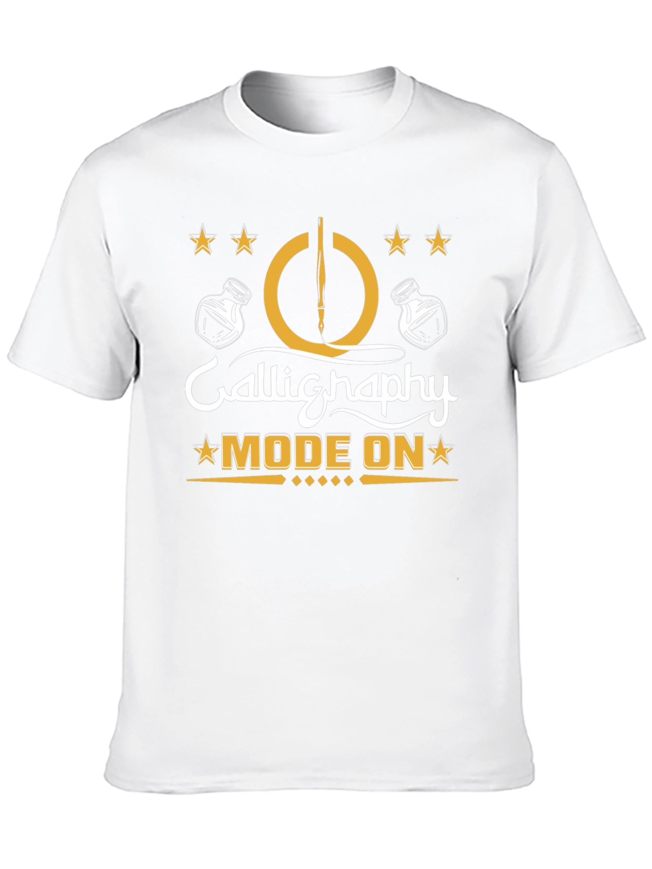 Calligraphy Mode On Black T-Shirt
