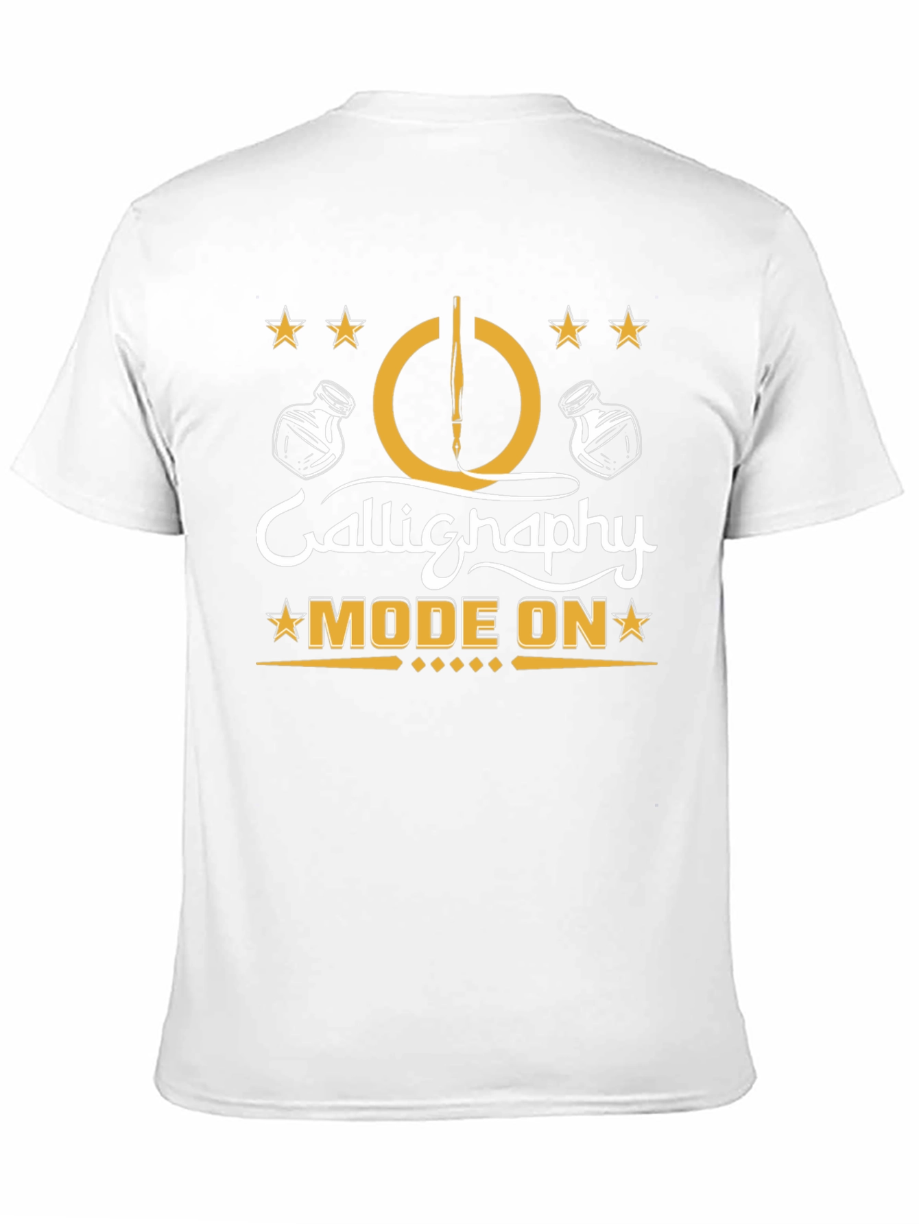 Calligraphy Mode On Black T-Shirt