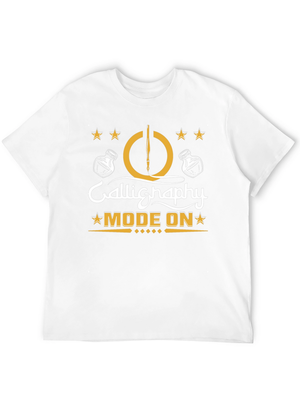 Calligraphy Mode On Black T-Shirt