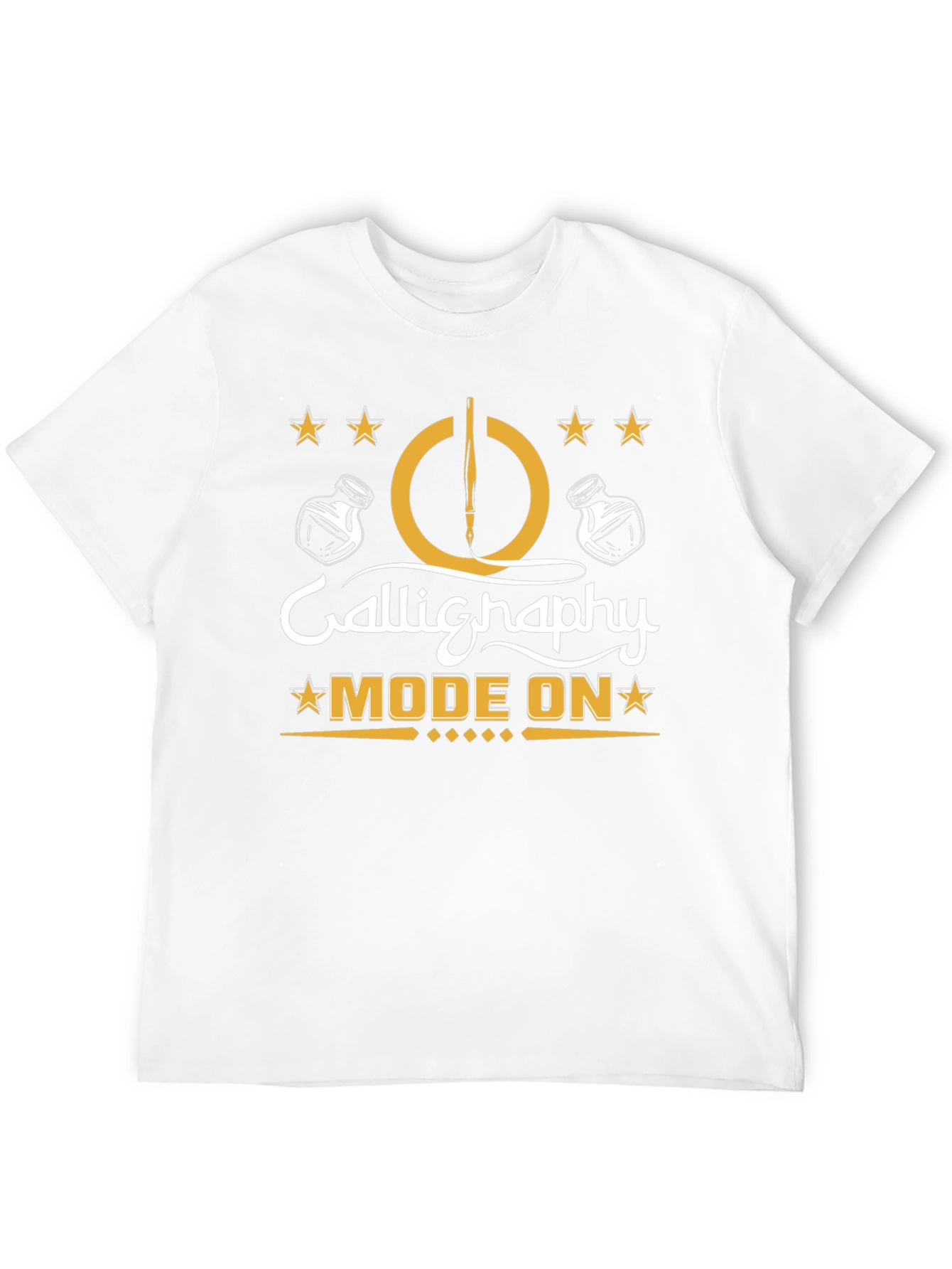 Calligraphy Mode On Black T-Shirt