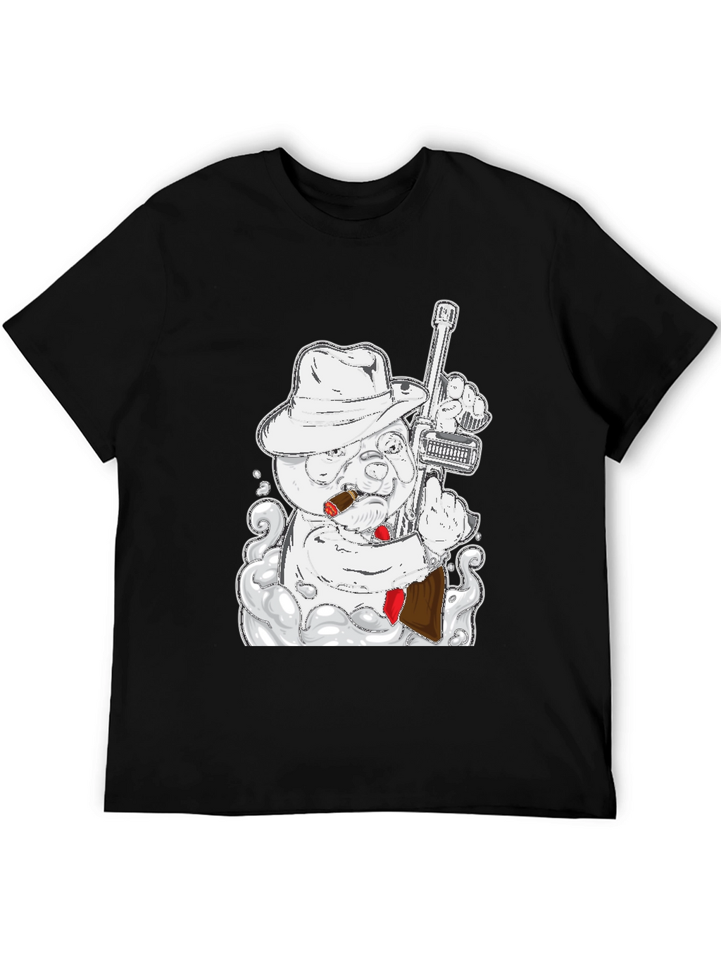 Gangster Bear T-Shirt - Black Cotton Tee