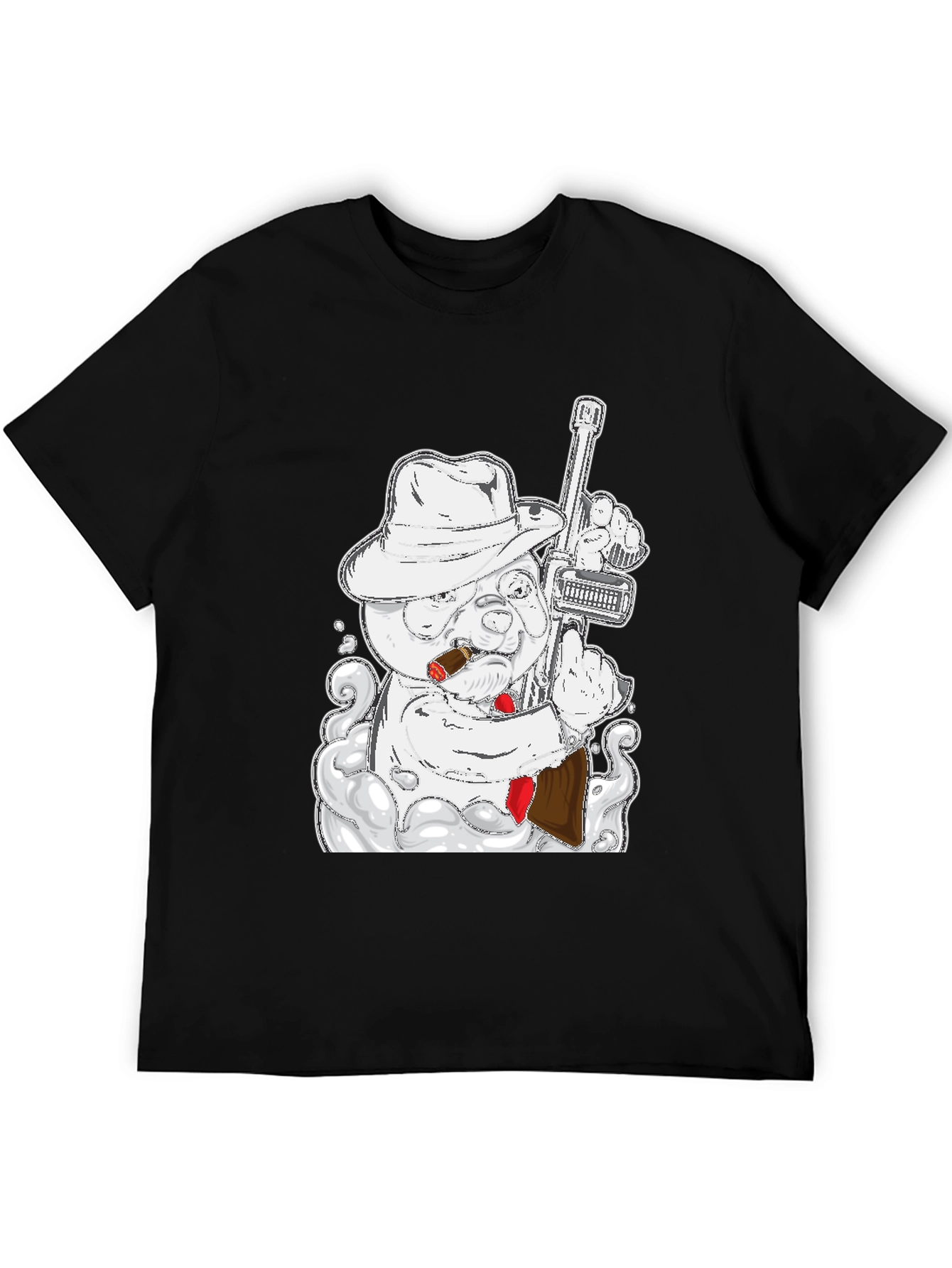 Gangster Bear T-Shirt - Black Cotton Tee