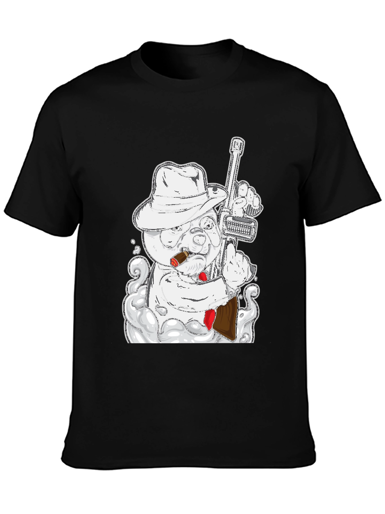 Gangster Bear T-Shirt - Black Cotton Tee