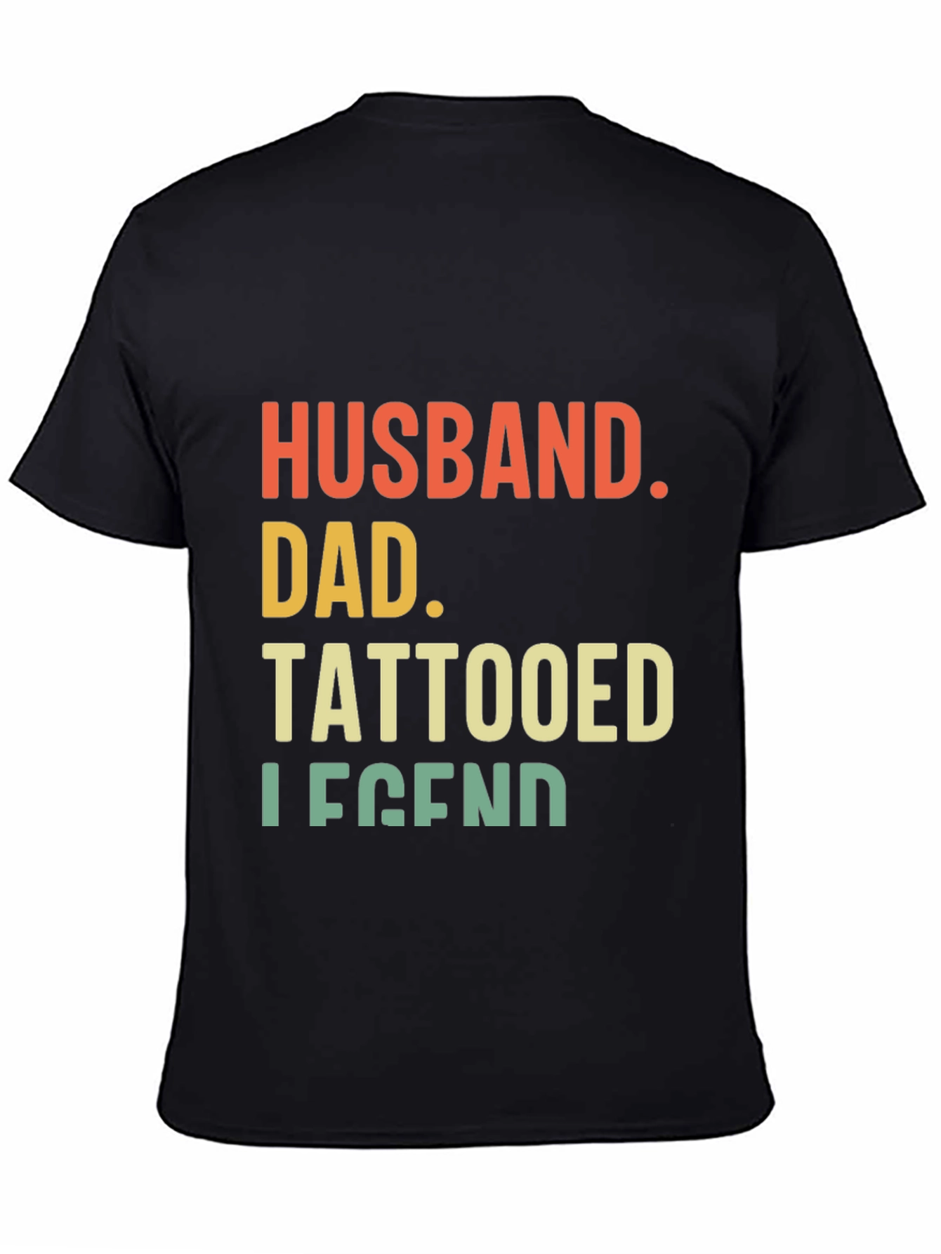 Husband Dad Tattooed Legend Graphic Tee - Black