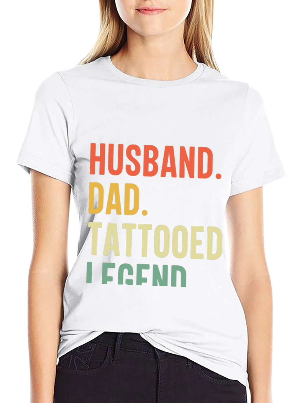 Husband Dad Tattooed Legend Graphic Tee - Black