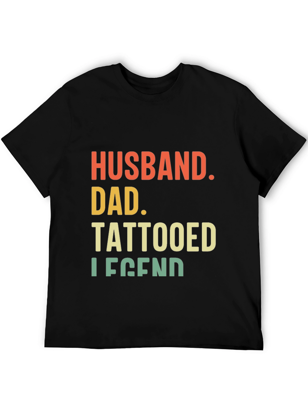 Husband Dad Tattooed Legend Graphic Tee - Black
