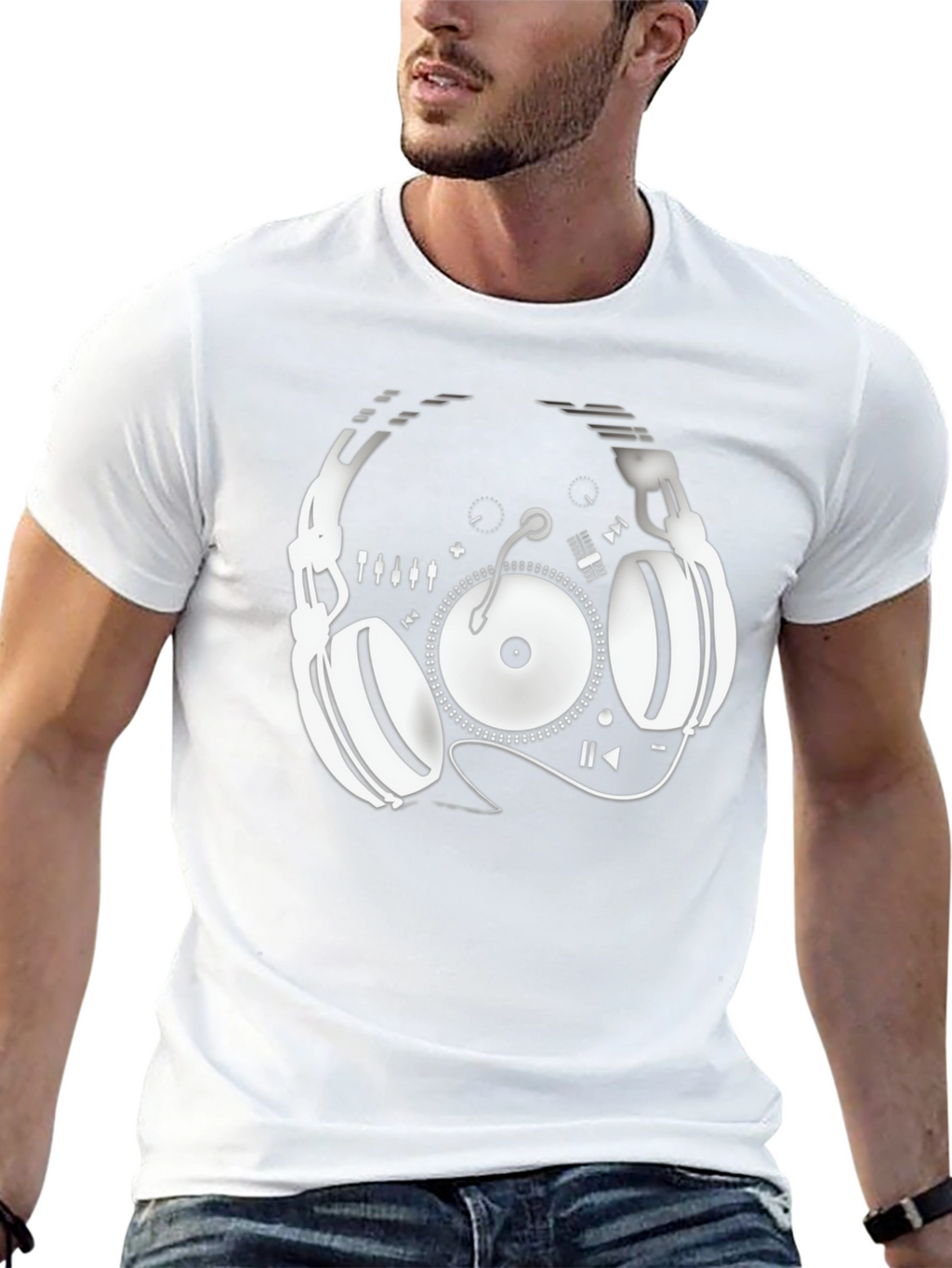 DJ Headphone Turntable Graphic Tee