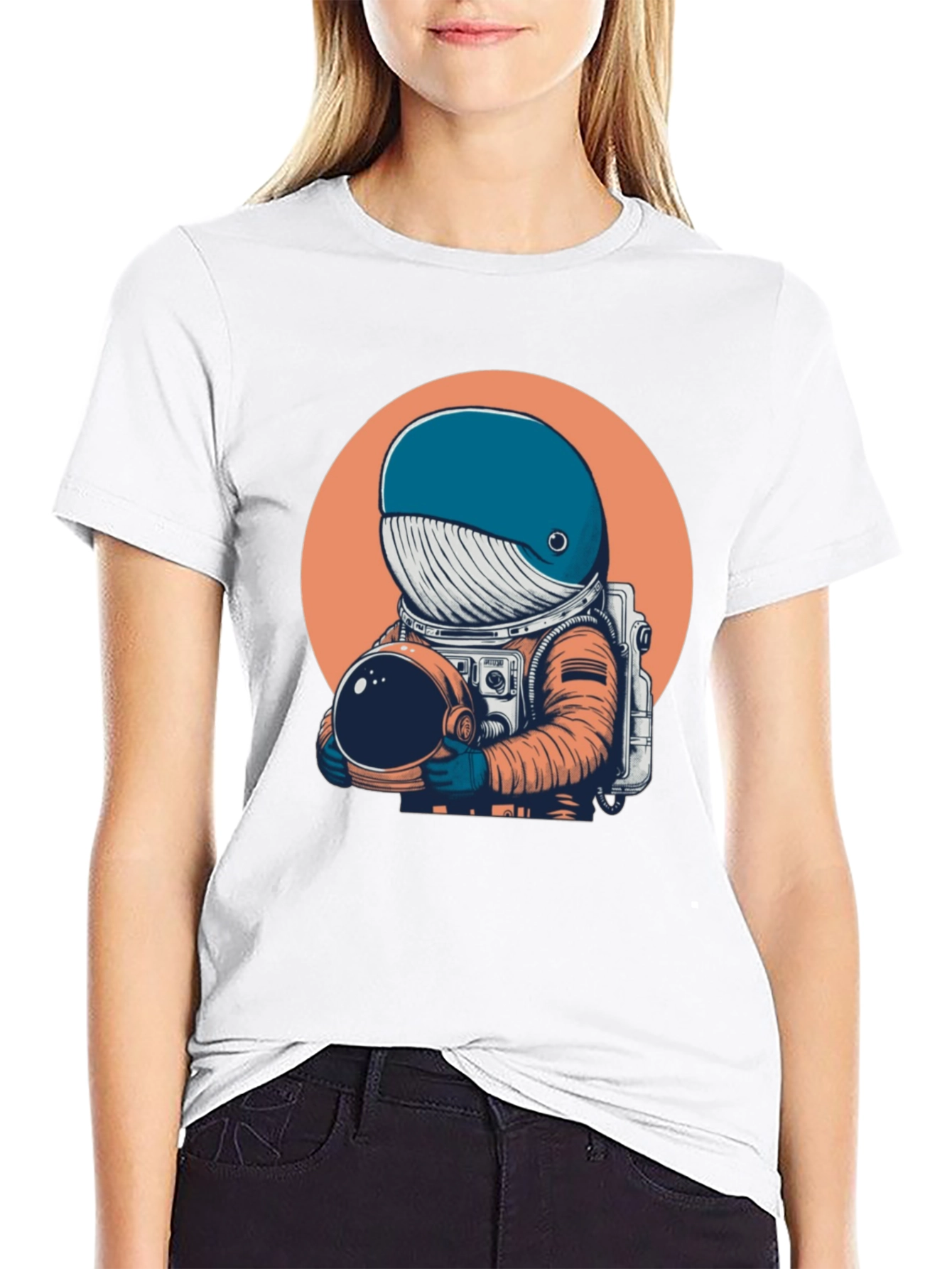 Astronaut Whale Graphic Tee - Unique Space Design T-Shirt