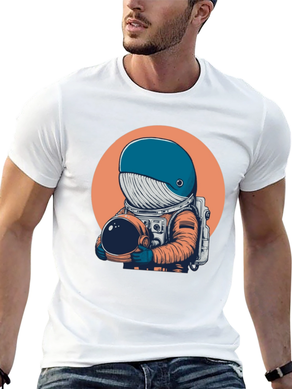 Astronaut Whale Graphic Tee - Unique Space Design T-Shirt