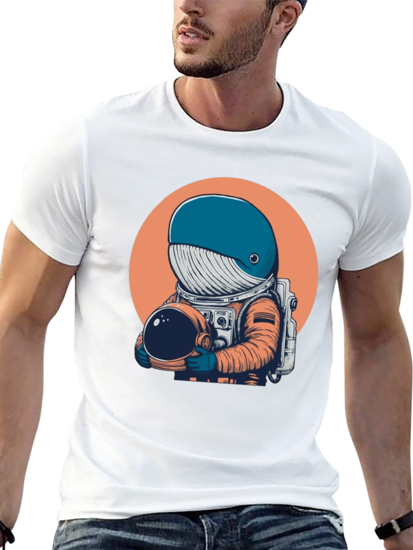 Astronaut Whale Graphic Tee - Unique Space Design T-Shirt