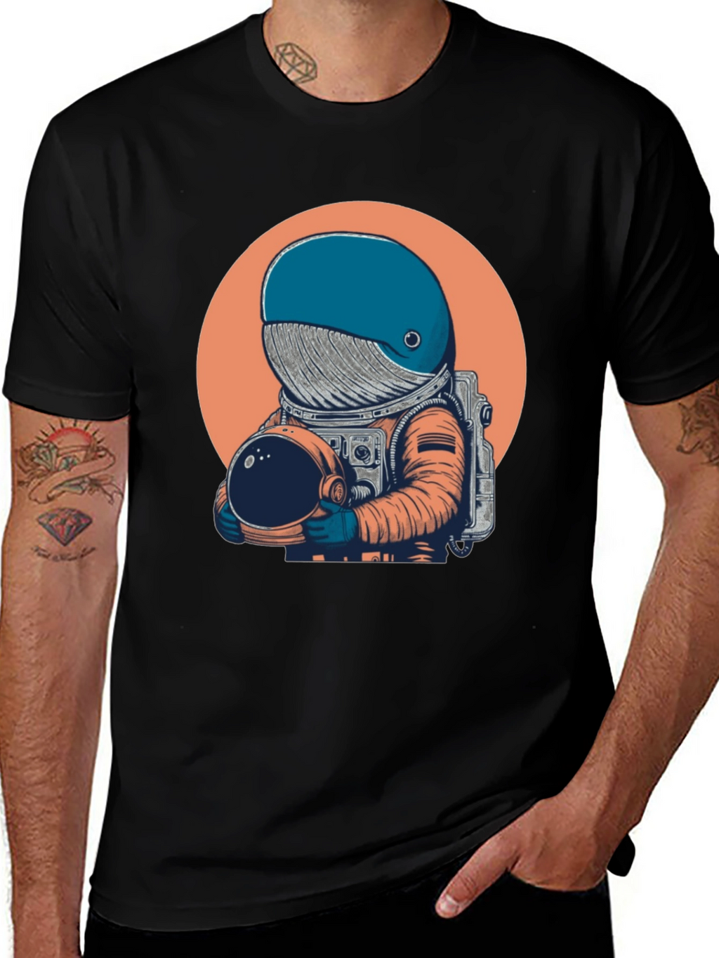 Astronaut Whale Graphic Tee - Unique Space Design T-Shirt