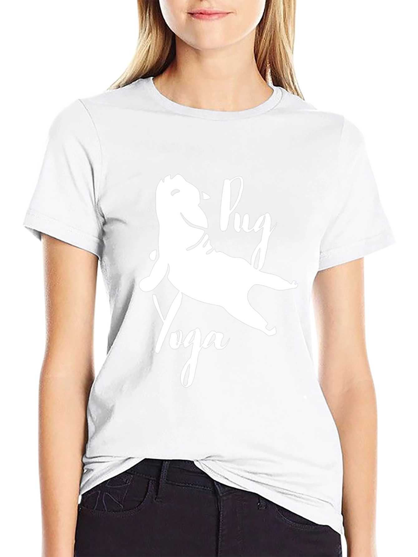 Pug Yoga Black Graphic Tee
