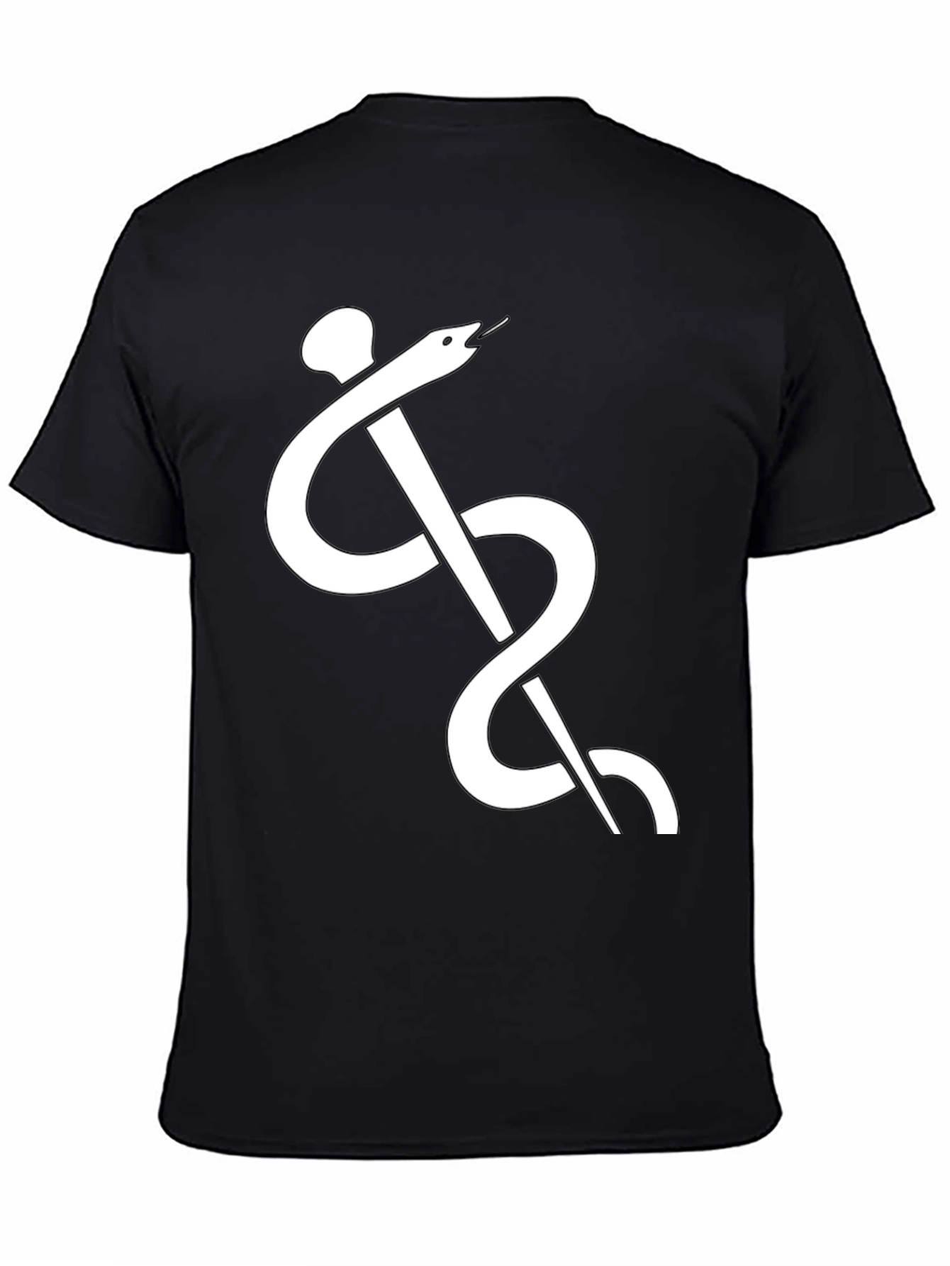 Caduceus Black T-Shirt - Medical Symbol
