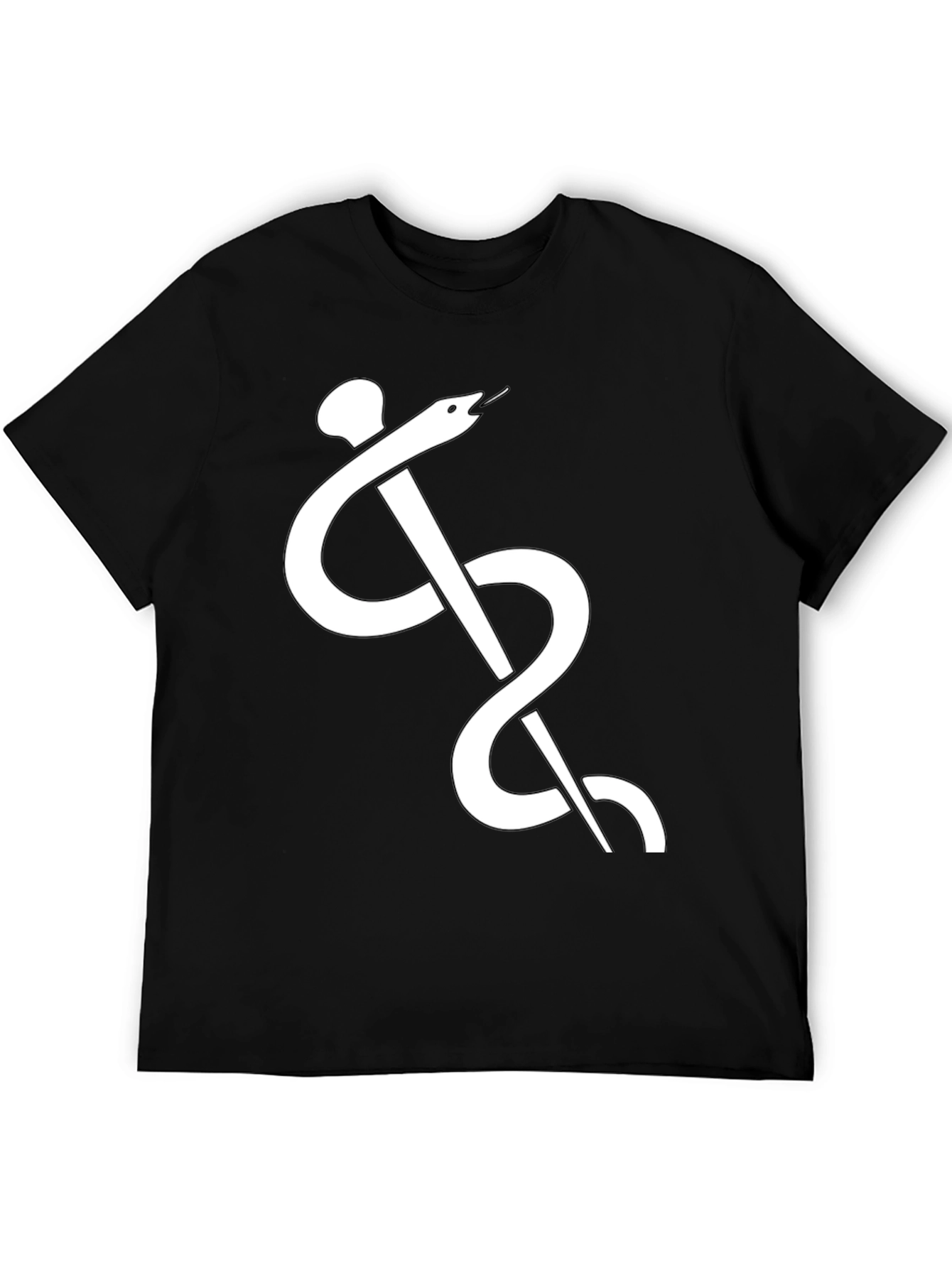 Caduceus Black T-Shirt - Medical Symbol