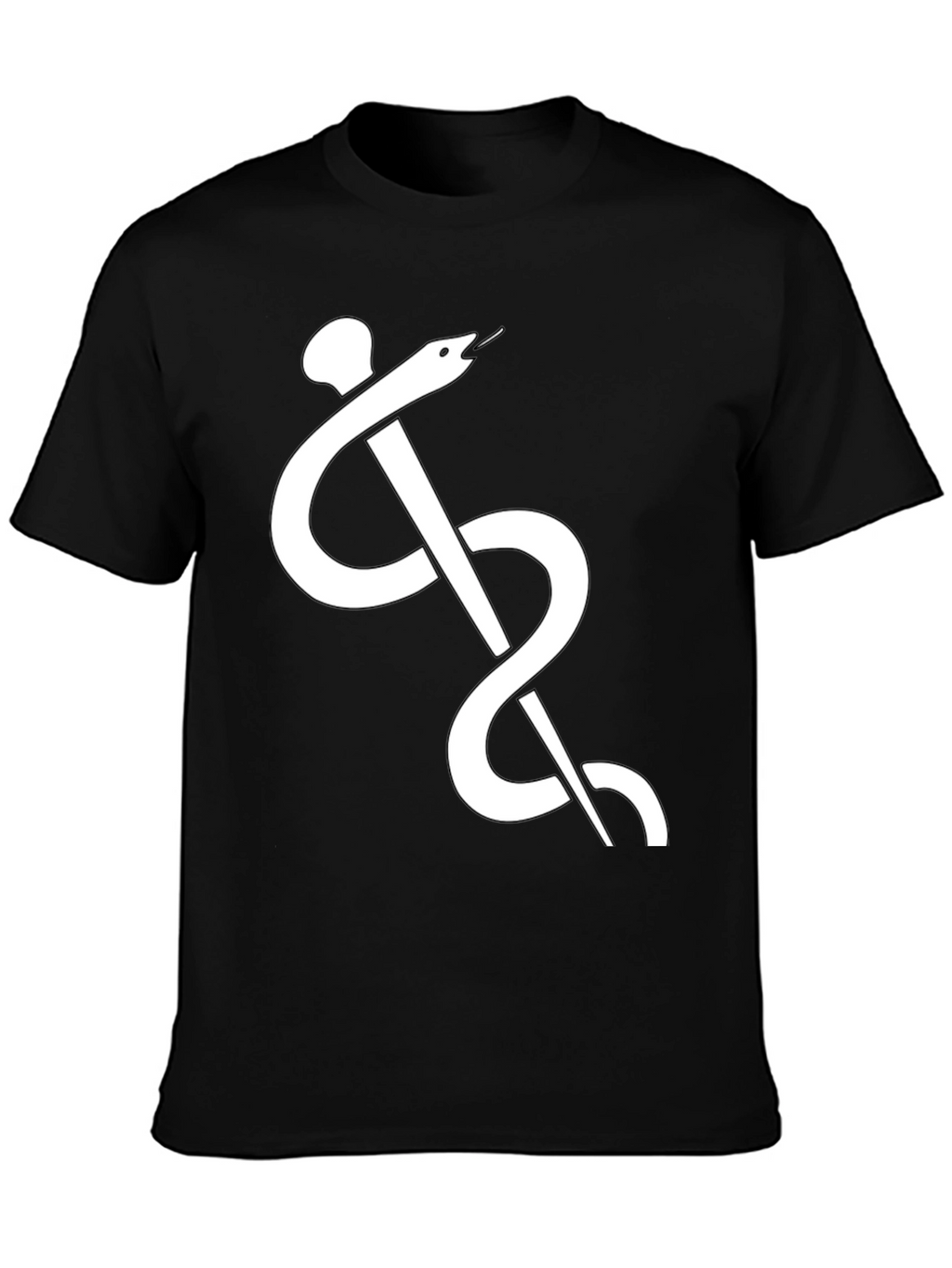 Caduceus Black T-Shirt - Medical Symbol
