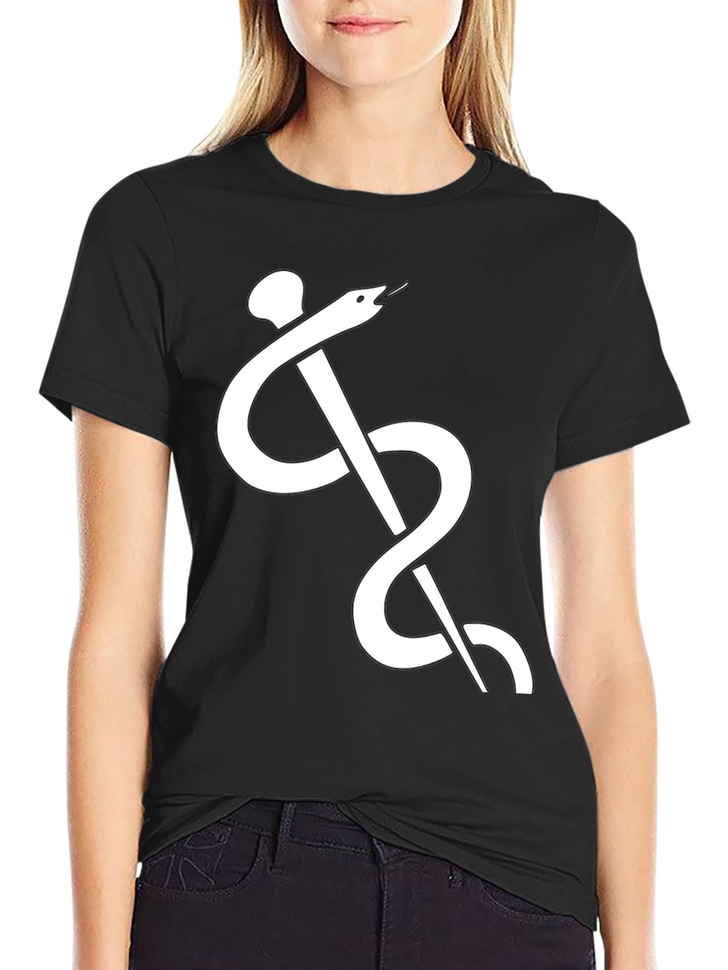 Caduceus Black T-Shirt - Medical Symbol