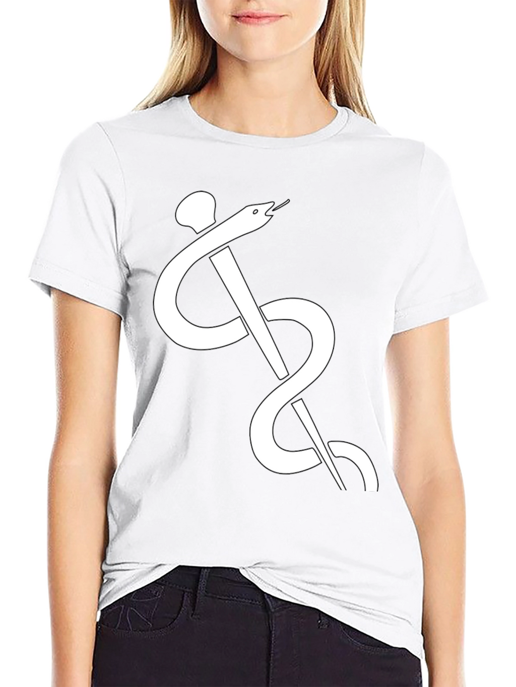 Caduceus Black T-Shirt - Medical Symbol