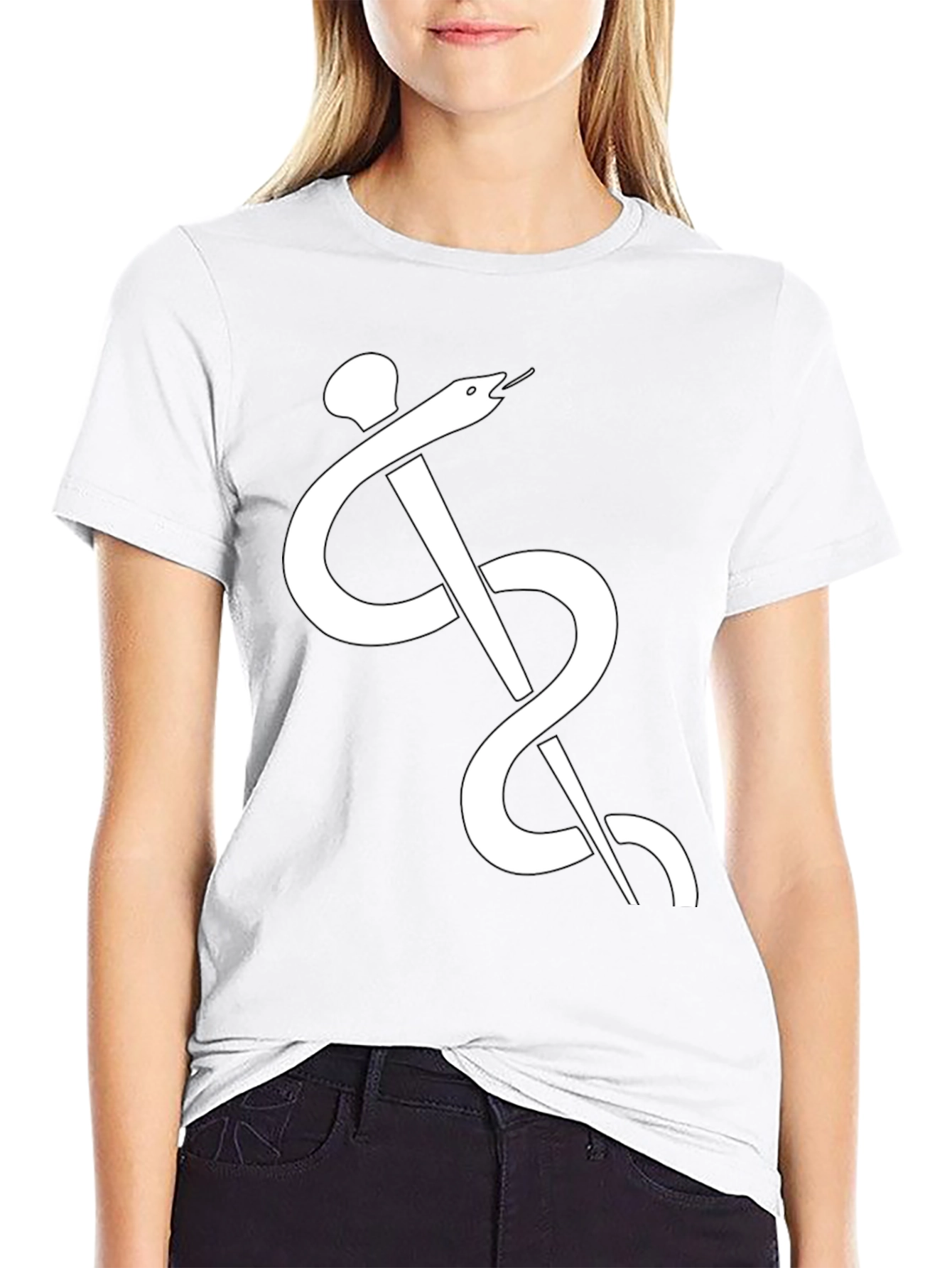 Caduceus Black T-Shirt - Medical Symbol