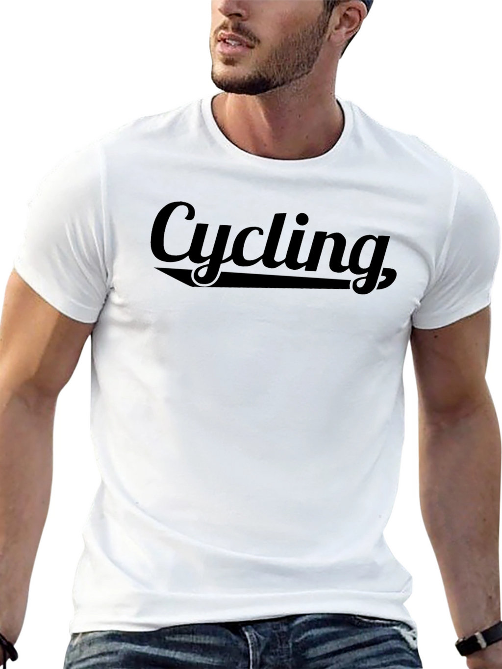 Cycling Graphic T-Shirt - Black Cotton Tee