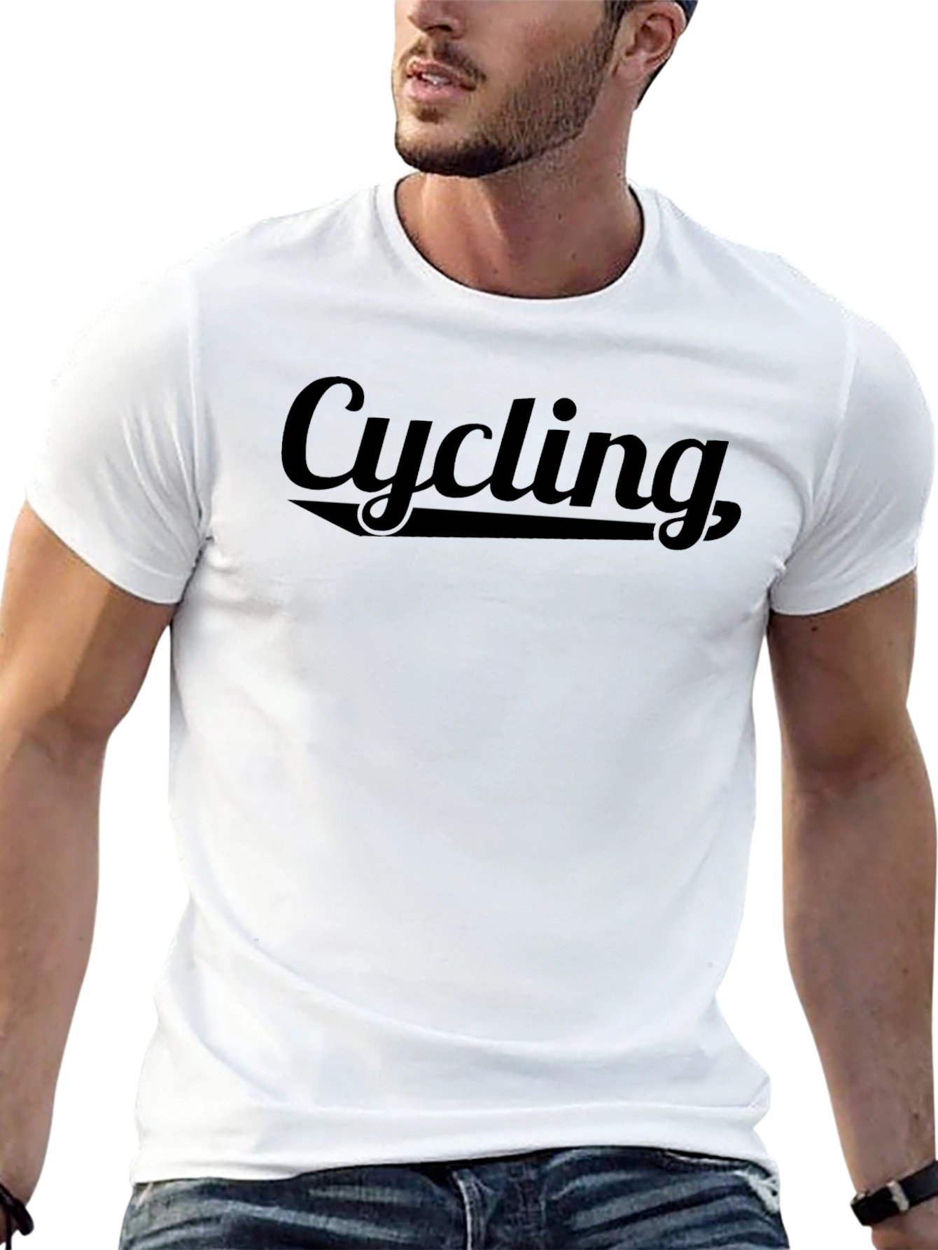 Cycling Graphic T-Shirt - Black Cotton Tee