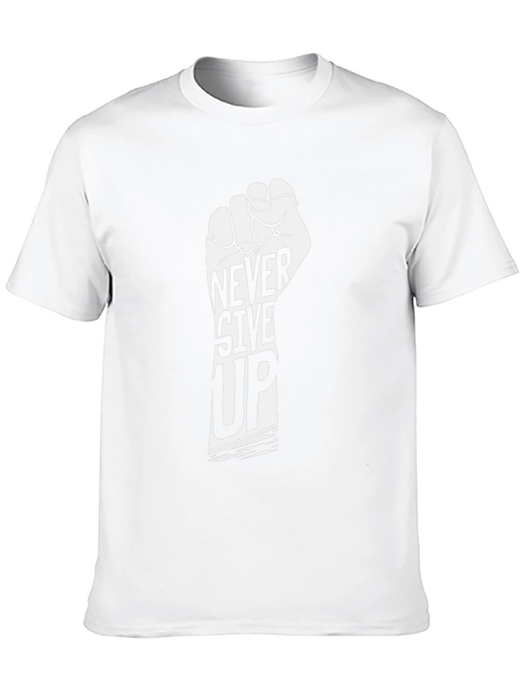 Never Give Up Graphic Tee - Motivational Black T-Shirt