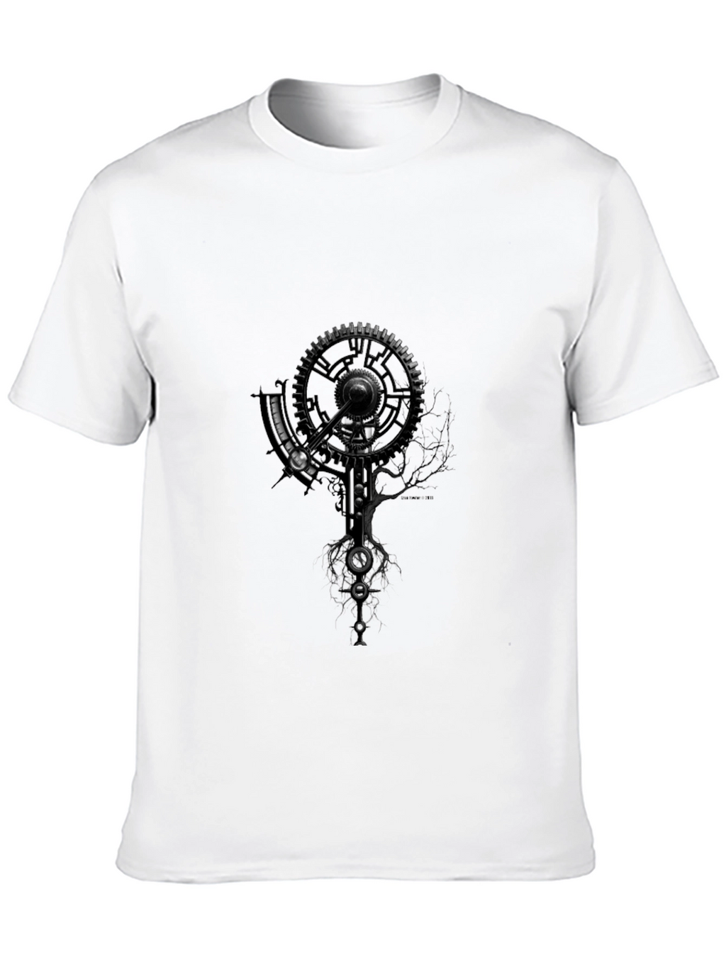 Steampunk Gear Graphic T-Shirt - Black