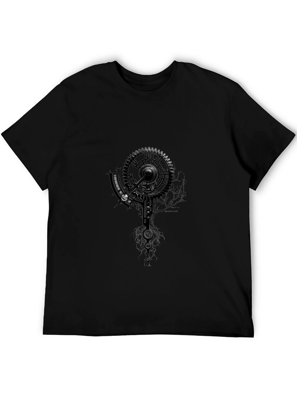 Steampunk Gear Graphic T-Shirt - Black