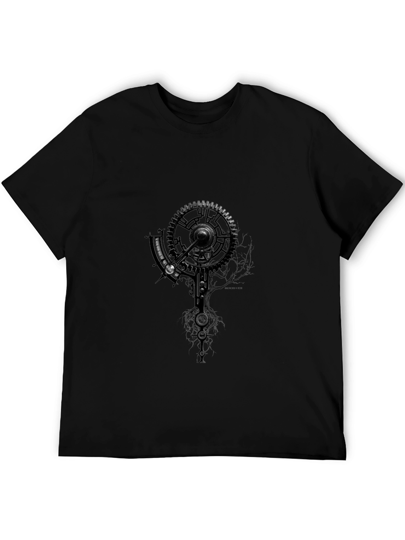 Steampunk Gear Graphic T-Shirt - Black