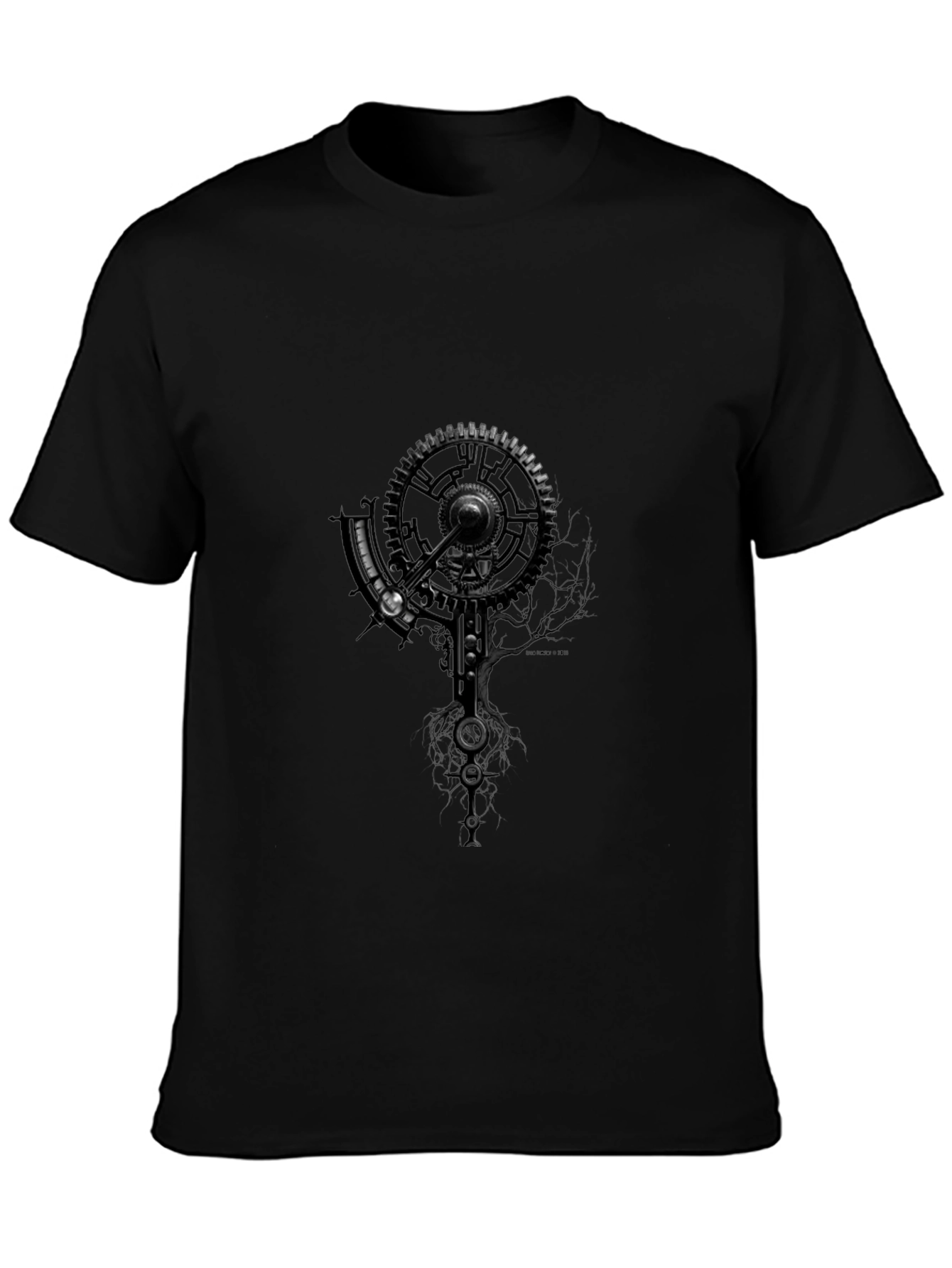 Steampunk Gear Graphic T-Shirt - Black
