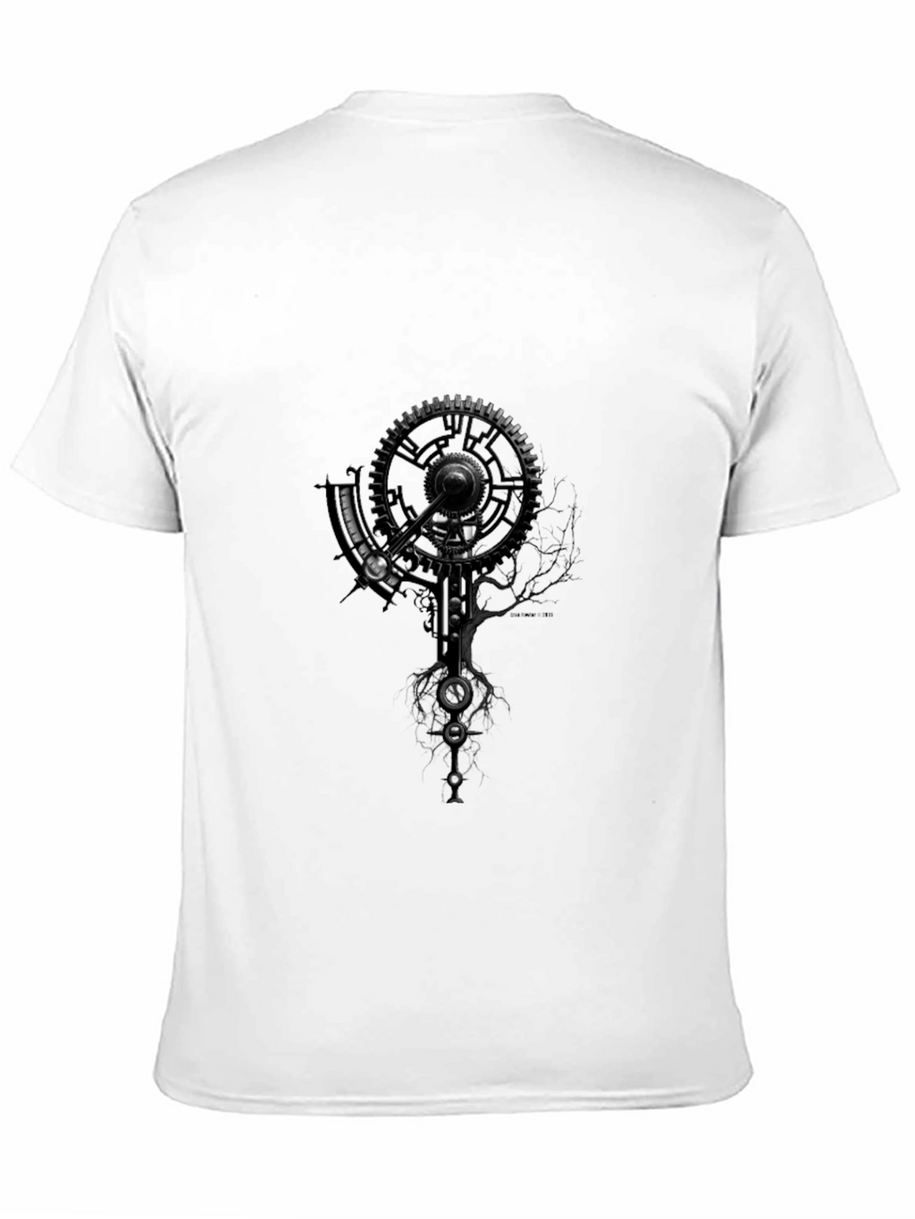 Steampunk Gear Graphic T-Shirt - Black