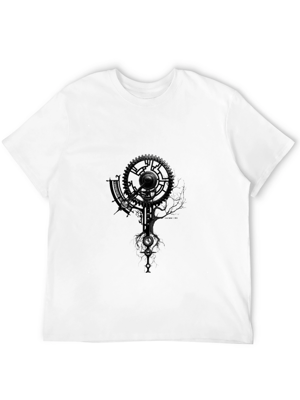 Steampunk Gear Graphic T-Shirt - Black